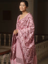 Banarasee Cotton Salwar Kameez Fabric With Dupatta & Resham Zari-Pink