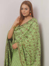 Banarasee Cotton Salwar Kameez Fabric With Dupatta & Resham Zari-Green