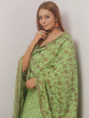 Banarasee Cotton Salwar Kameez Fabric With Dupatta & Resham Zari-Green