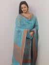 Banarasee Organza Resham Zari Salwar Kameez Fabric With Dupatta-Blue