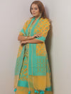 Banarasee Organza Resham Zari Salwar Kameez Fabric With Dupatta-Yellow