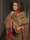 Banarasee Salwar Kameez Semi Katan Silk Fabric With Dupatta-Olive Green