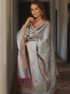 Banarasee Salwar Kameez Semi Katan Silk Fabric With Dupatta-Grey