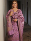 Banarasee Salwar Kameez Semi Katan Silk Fabric With Dupatta-Purple