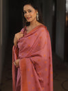 Banarasee Cotton Salwar Kameez Fabric With Dupatta & Resham Zari-Onion Pink