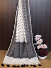 Banarasee Cotton Resham Zari Dupatta-White