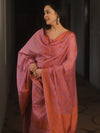 Banarasee Cotton Salwar Kameez Fabric With Dupatta & Resham Zari-Onion Pink