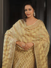 Banarasee Cotton Salwar Kameez Fabric With Dupatta & Resham Zari-Yellow