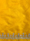 Banarasee Organza Silk Shibori Dyed Hand-work Scallop Border Saree-Yellow