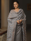 Banarasee Cotton Salwar Kameez Fabric With Dupatta & Resham Zari-Grey