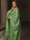 Banarasee Cotton Salwar Kameez Fabric With Dupatta & Resham Zari-Green