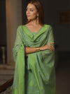 Banarasee Cotton Salwar Kameez Fabric With Dupatta & Resham Zari-Green