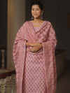 Banarasee Cotton Salwar Kameez Fabric With Dupatta & Resham Zari-Pink