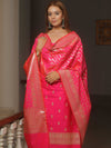 Banarasee Semi-Silk Salwar Kameez Fabric With Dupatta Set-Pink