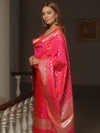 Banarasee Semi-Silk Salwar Kameez Fabric With Dupatta Set-Pink