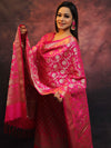 Banarasee Salwar Kameez Semi Katan Silk Fabric With Zari Work-Pink