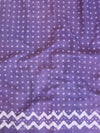 Handloom Mul Cotton Hand-Block Print Saree-Purple