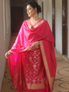 Banarasee Semi-Silk Salwar Kameez Fabric With Dupatta Set-Pink