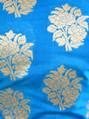 Banarasee Salwar Kameez Semi Katan Silk Zari Work Fabric-Blue