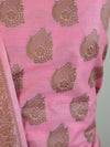 Banarasee Cotton Silk Ghichha Work Salwar Kameez Fabric With Dupatta-Pink