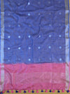 Bhagalpuri Ikkat Kameez With Shibori Dyed Linen Dupatta & Bottom-Pink & Blue