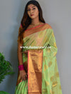 Banarasee Cotton Silk Mix Saree With Antique Zari Buta Design-Light Green