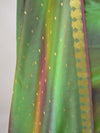 Banarasee Chanderi Cotton Stripes Salwar Kameez  Fabric With Dupatta-Green