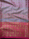 Banarasee Handwoven Tissue Buta Design Saree-Yellow