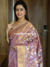 Banarasee Organza Mix Saree With Sona Rupa Rupa Jaal Design-Onion Pink