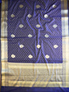 Banarasee Handwoven Semi Silk Saree With Zari Buti & Border-Blue