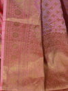 Banarasee Semi Silk Saree With Antique Zari Buti-Rose Pink