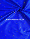 Banarasee Semi Katan Silk Buti & Tanchoi Design Fabric-Royal Blue