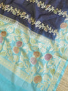 Banarasee Cotton Silk Zari Woven Salwar Kameez Dupatta Set-Blue