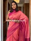 Banarasee Kubera Pattu Soft Silk Saree With Copper Zari Work-Peach